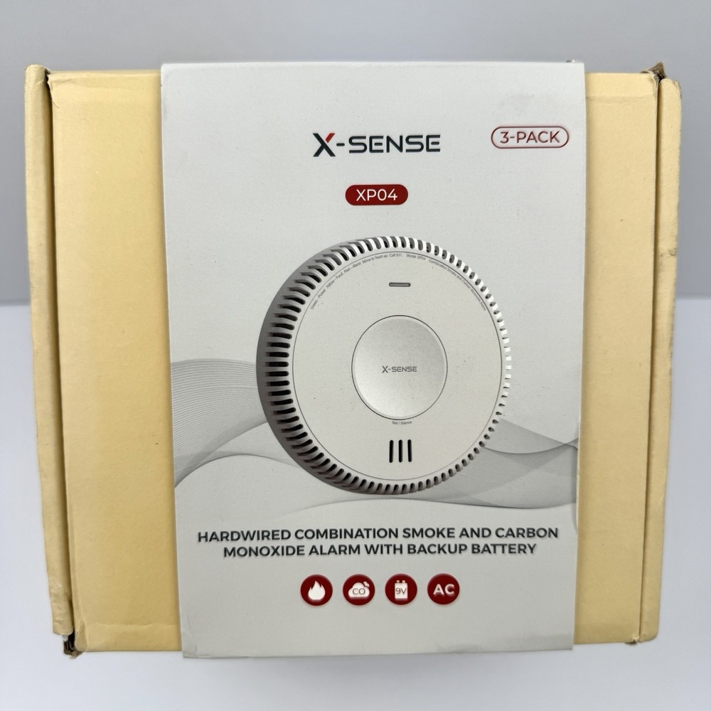 X-Sense XP04 AC Hardwired Combination Smoke and Carbon Monoxide Alarm 3-Pack‎